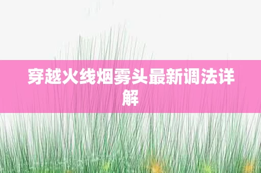 穿越火线烟雾头最新调法详解图片