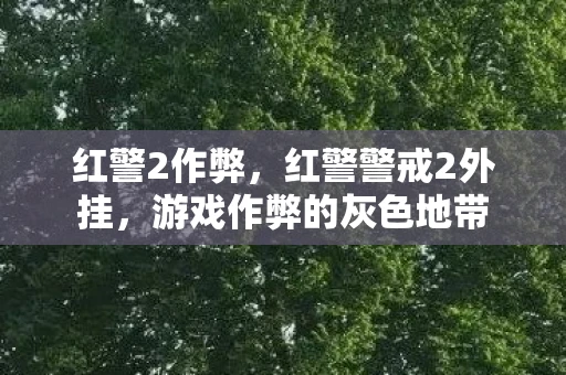 红警2作弊，红警警戒2外挂，游戏作弊的灰色地带