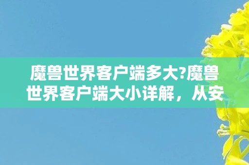 魔兽世界客户端多大?魔兽世界客户端大小详解，从安装到优化的全面指南