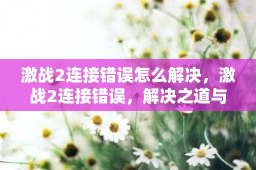 激战2连接错误怎么解决，激战2连接错误，解决之道与游戏乐趣的回归