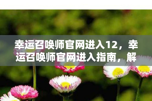 幸运召唤师官网进入12，幸运召唤师官网进入指南，解锁你的游戏之旅