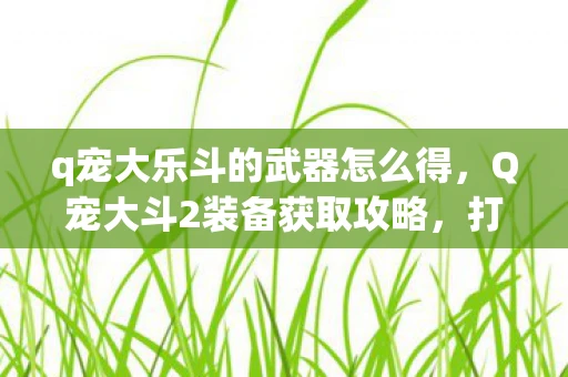 q宠大乐斗的武器怎么得，Q宠大斗2装备获取攻略，打造无敌战斗宠！