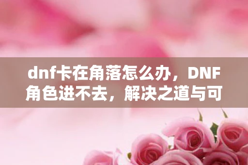 dnf卡在角落怎么办，DNF角色进不去，解决之道与可能原因