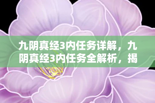 九阴真经3内任务详解，九阴真经3内任务全解析，揭秘江湖奇遇与内功修炼之路