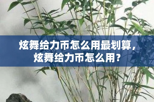 炫舞给力币怎么用最划算，炫舞给力币怎么用？