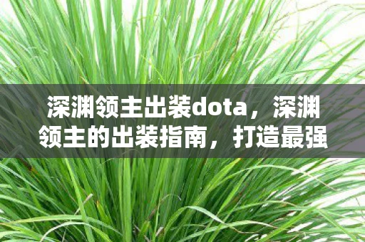 深渊领主出装dota，深渊领主的出装指南，打造最强法师的装备搭配
