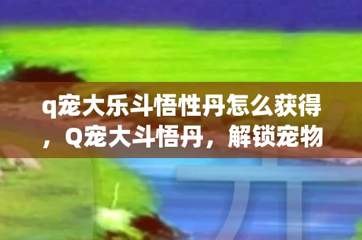 q宠大乐斗悟性丹怎么获得，Q宠大斗悟丹，解锁宠物潜能的神秘钥匙