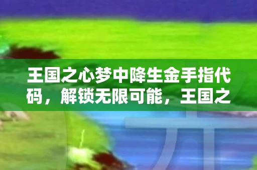 王国之心梦中降生金手指代码，解锁无限可能，王国之心梦中降生金手指全解析