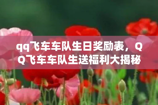 qq飞车车队生日奖励表，QQ飞车车队生送福利大揭秘
