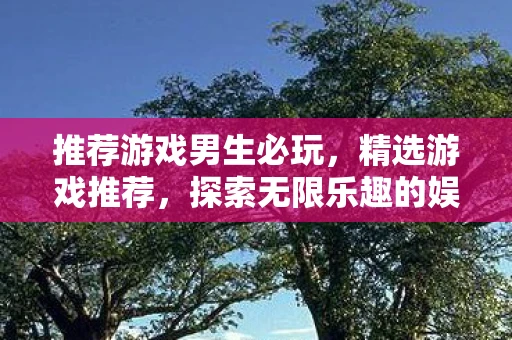 推荐游戏男生必玩，精选游戏推荐，探索无限乐趣的娱乐新天地