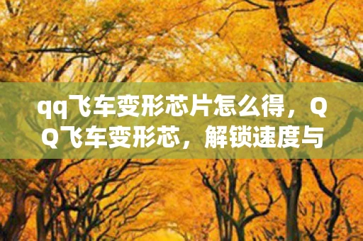 qq飞车变形芯片怎么得，QQ飞车变形芯，解锁速度与激情的神奇钥匙