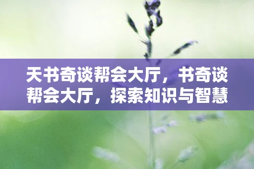 天书奇谈帮会大厅，书奇谈帮会大厅，探索知识与智慧的神秘殿堂