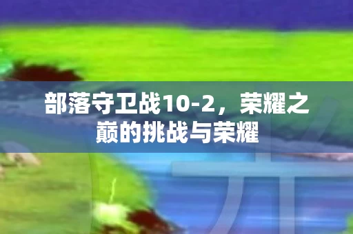 荣耀之巅的挑战与荣耀图片