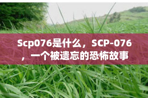 Scp076是什么，SCP-076，一个被遗忘的恐怖故事