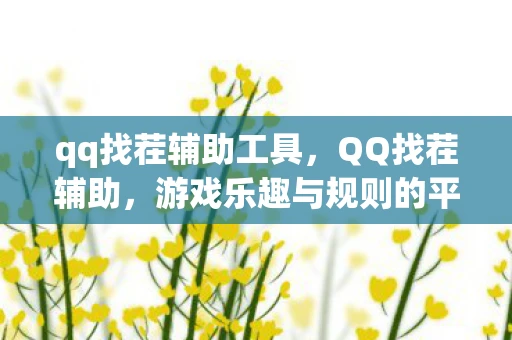 qq找茬辅助工具，QQ找茬辅助，游戏乐趣与规则的平衡
