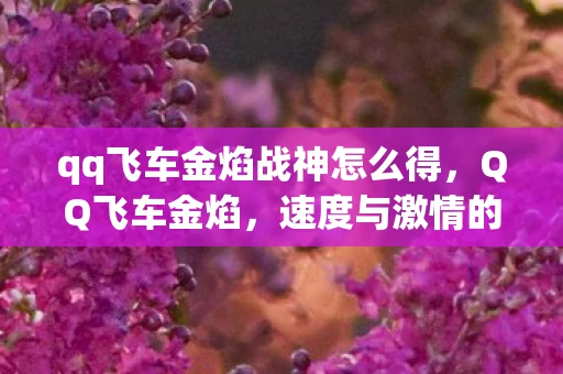 qq飞车金焰战神怎么得，QQ飞车金焰，速度与激情的碰撞