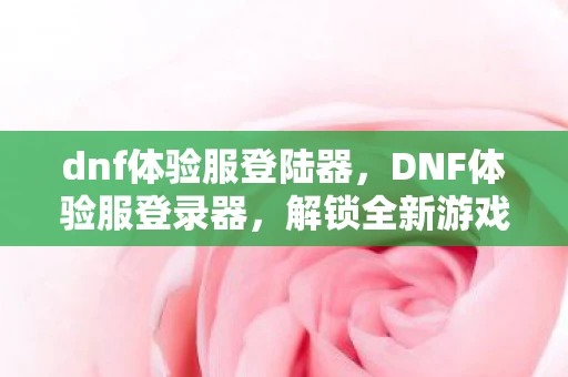 dnf体验服登陆器，DNF体验服登录器，解锁全新游戏体验的钥匙