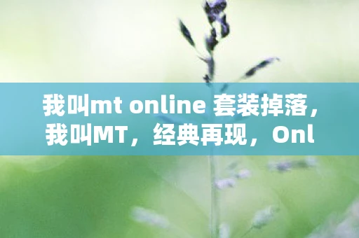我叫mt online 套装掉落，我叫MT，经典再现，Online套装引领怀旧风潮