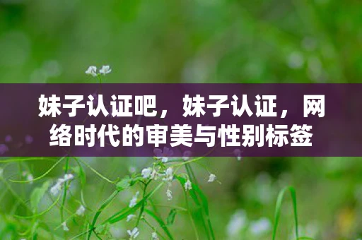 妹子认证吧，妹子认证，网络时代的审美与性别标签