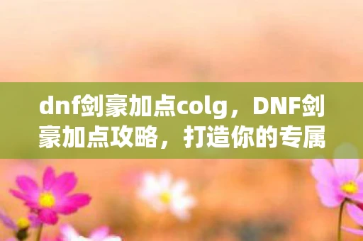 dnf剑豪加点colg，DNF剑豪加点攻略，打造你的专属剑术大师