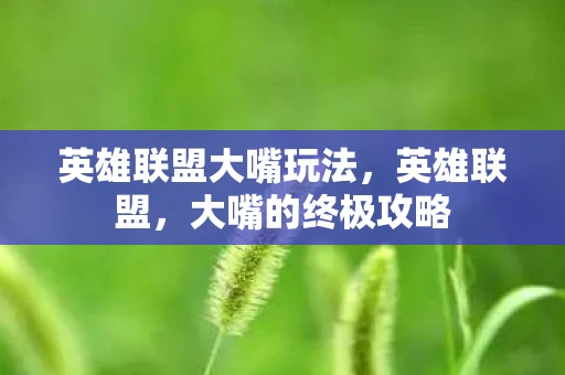 英雄联盟大嘴玩法，英雄联盟，大嘴的终极攻略