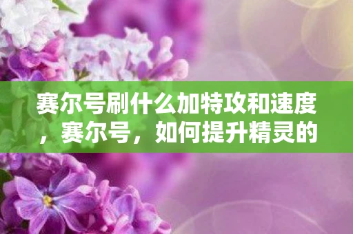赛尔号刷什么加特攻和速度，赛尔号，如何提升精灵的特攻与速度