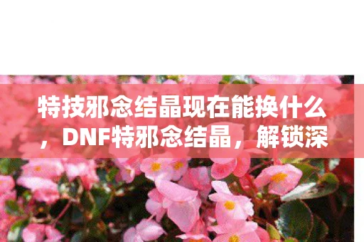 特技邪念结晶现在能换什么，DNF特邪念结晶，解锁深渊之力的神秘宝石