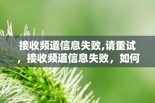 接收频道信息失败,请重试，接收频道信息失败，如何排查与解决