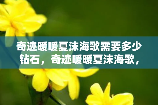 奇迹暖暖夏沫海歌需要多少钻石，奇迹暖暖夏沫海歌，一场梦幻的夏日盛宴