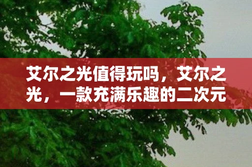 艾尔之光值得玩吗，艾尔之光，一款充满乐趣的二次元ARPG游戏