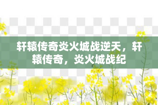 轩辕传奇炎火城战逆天，轩辕传奇，炎火城战纪