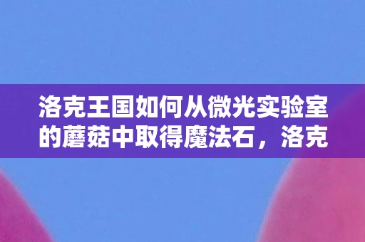 洛克王国如何从微光实验室的蘑菇中取得魔法石，洛克王国微光实验室的蘑菇位置揭秘