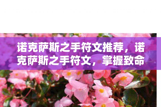 诺克萨斯之手符文推荐，诺克萨斯之手符文，掌握致命一击的符文奥秘