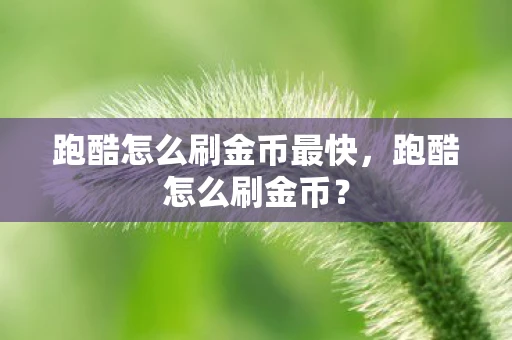 跑酷怎么刷金币最快，跑酷怎么刷金币？