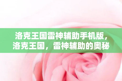 洛克王国雷神辅助手机版，洛克王国，雷神辅助的奥秘