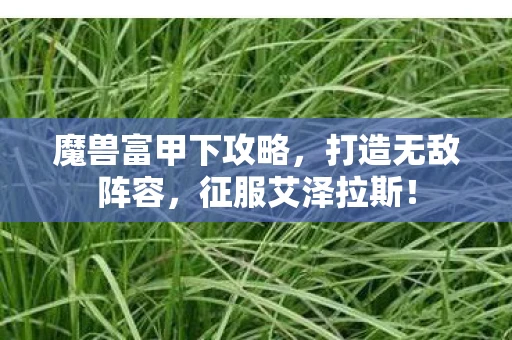 魔兽富甲下攻略，打造无敌阵容，征服艾泽拉斯！