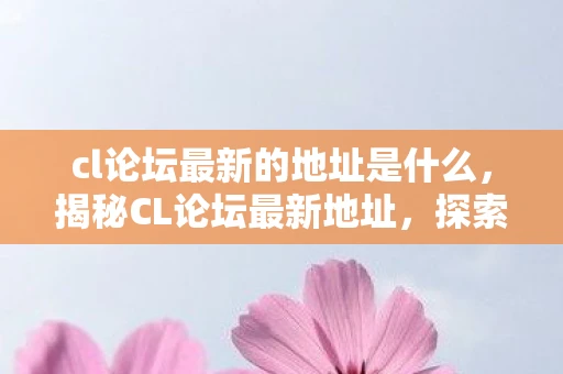 cl论坛最新的地址是什么，揭秘CL论坛最新地址，探索隐秘的网络社区