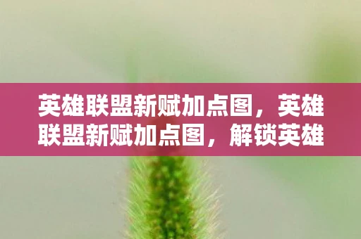 英雄联盟新赋加点图，英雄联盟新赋加点图，解锁英雄潜能，打造无敌阵容