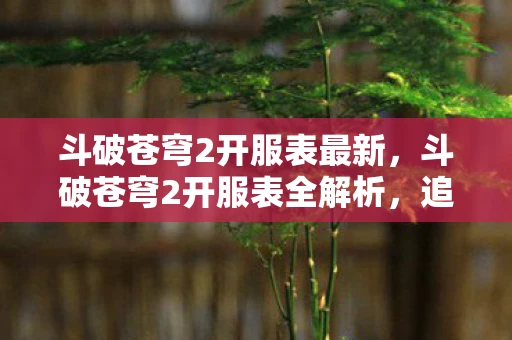 斗破苍穹2开服表最新，斗破苍穹2开服表全解析，追寻斗气大陆的无限可能