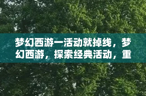 梦幻西游一活动就掉线，梦幻西游，探索经典活动，重温经典回忆