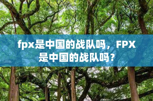 fpx是中国的战队吗，FPX是中国的战队吗？