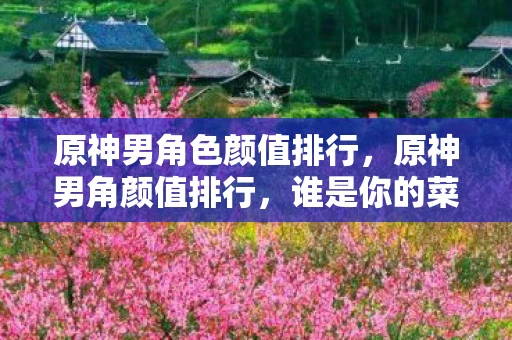 原神男角色颜值排行，原神男角颜值排行，谁是你的菜？