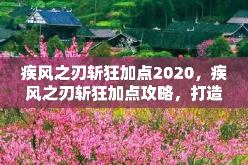 疾风之刃斩狂加点2020，疾风之刃斩狂加点攻略，打造最强战斗力的关键