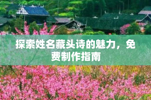 探索姓名藏头诗的魅力图片
