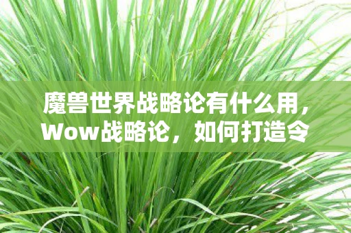 魔兽世界战略论有什么用，Wow战略论，如何打造令人惊叹的用户体验
