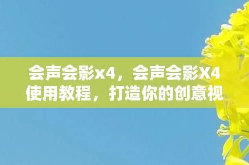 会声会影x4，会声会影X4使用教程，打造你的创意视频
