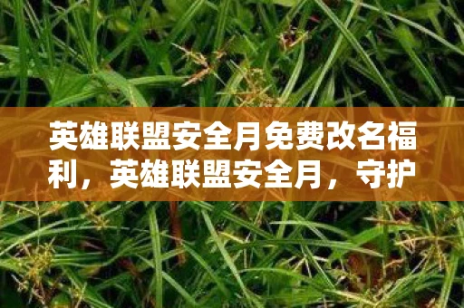 英雄联盟安全月免费改名福利，英雄联盟安全月，守护你的游戏世界