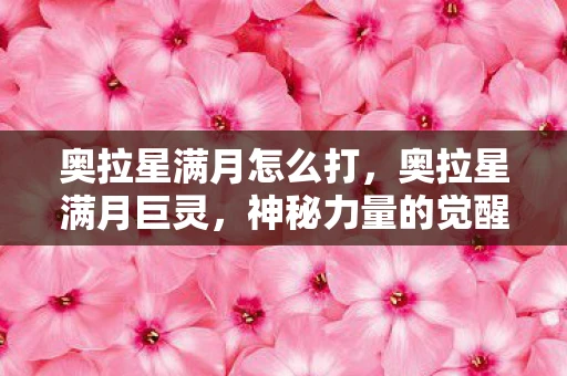 奥拉星满月怎么打，奥拉星满月巨灵，神秘力量的觉醒