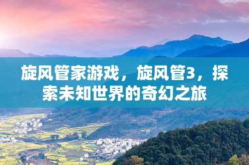 旋风管家游戏，旋风管3，探索未知世界的奇幻之旅