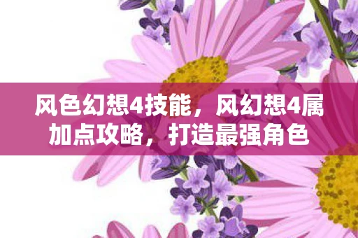 风色幻想4技能，风幻想4属加点攻略，打造最强角色